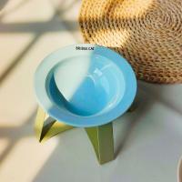 Cuenco de cerámica con disco volador para mascotas, cuenco redondo Multicolor para gatos OVNI, cuenco de comida para gatos elevado antideslizante de estilo coreano para gatos y perros - details 2