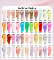 Arte Clavo-esmalte translúcido en Gel para uñas, Gel semipermanente para manicura UV LED, color rosa Nude y blanco lechoso, 15ML - details 5