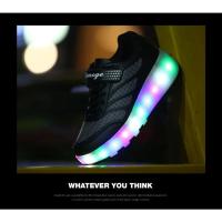 Zapatillas luminosas de dos ruedas con carga USB 2025, zapatos de patín con luz Led para niños, zapatillas de deporte para niños - details 20