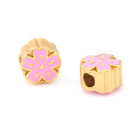 Pulseras de Brass Dorado Mate 4PCS Grande Agujero Abalorios para Hacer Joyas DIY - details 166