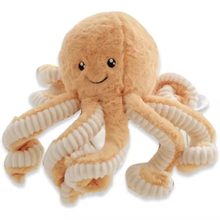 Peluche de pulpo de peluche de 15,7 pulgadas, animal marino de peluche para decoración del hogar(marrón) - 1