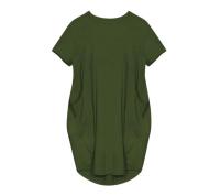 Vestidos casuales sueltos con cuello redondo y manga corta para mujer de talla grande - details 1