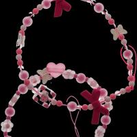 Joyería para teléfono, lazo rosa antipérdida, cadena para teléfono móvil con cuentas de corazón antipérdida, cordón para teléfono, funda para teléfono, cordón, correa para teléfono móvil - details 1