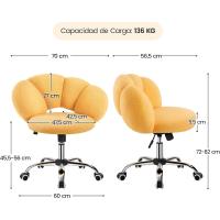 Silla de Escritorio Ergonómica Diseño Nube en Tejido Bouclé Altura Ajustable Ruedas Giratorias - details 10