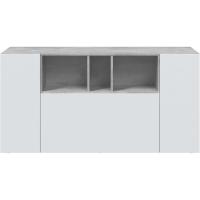 Aparador de 3 Puertas Buffet para Sala Diseño Blanco y Gris Cemento Medidas 150 cm x 76 cm x 41 cm - details 3