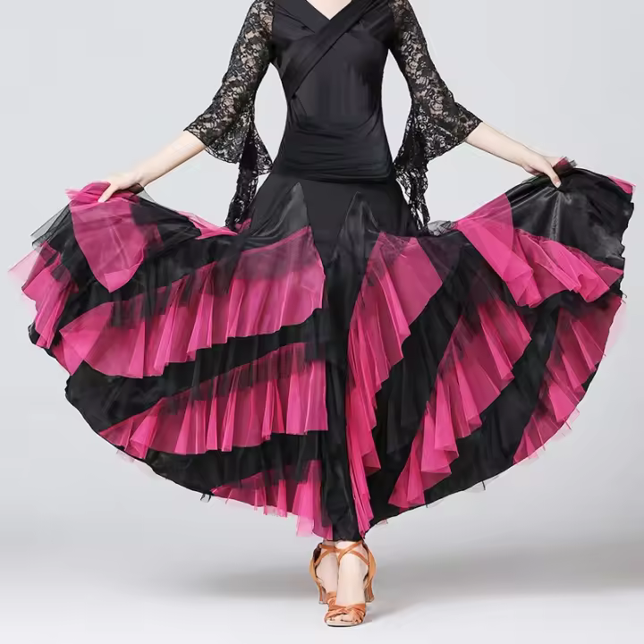 Elegante Vestido de Baile de Salón Moderno Vestido Corto con Bailout de Vals 6 Colores Disponibles - 1