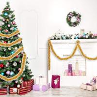 Guirnalda de Navidad Brillante Metálica 39,4 Pies de Adorno Colgante para Árbol de Navidad en Interior y Exterior (Morado) - details 5