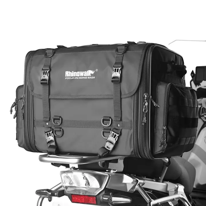 Rhinowalk-bolsa para portaequipajes para motocicleta, impermeable, 19L-80L, ampliable, gran capacidad, para viaje, equipaje trasero, para la mayoría de las motocicletas - 1