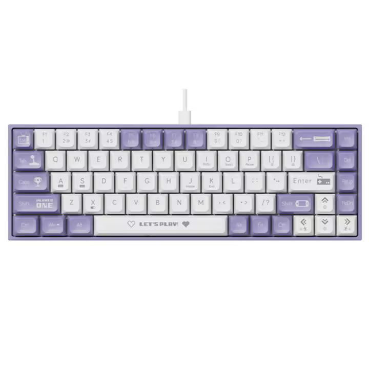 Teclado de Juegos Mecánico USB Cableado 68 Teclas Retroiluminado RGB Para Laptop PC - 1