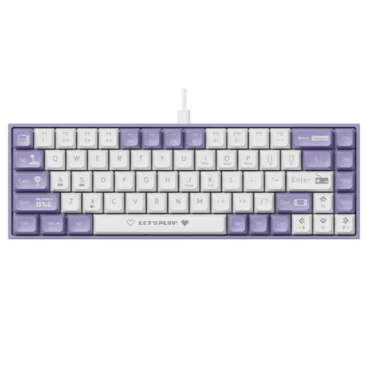 Teclado de Juegos Mecánico USB Cableado 68 Teclas Retroiluminado RGB Para Laptop PC - 1