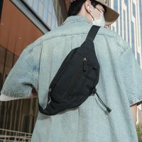 Bolso de pecho para hombre con contraste de Color de retales, riñonera de nailon Y2k para exteriores, bandolera con correa ajustable, bolso deportivo para caminar y montar - details 5