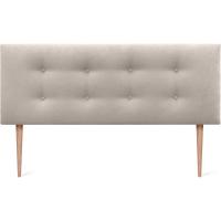 Cabecero de Polipiel o Tela Pro con 2 hileras de Botones y Patas Cabezal tapizado Cama Lujo (150x105cm con Patas (Camas 150/160), Tela Beige) - details 2