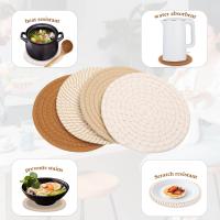 Remaches de 7 pulgadas para platos calientes, ollas y sartenes calientes, 4 almohadillas calientes resistentes al calor, soportes para ollas para encimeras de cocina, Mesa - details 2