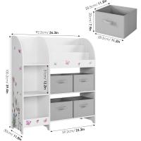 Estantería de Juguetes Almacenamiento con 4 Cajones Extraíbles Organizador de Libros y Juguetes para Niños Blanco 92.2 x 100.2 x 30 - details 2