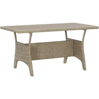 Mesa de Jardín Patio Terraza Balcón Salón Sala de Estar Muebles Mobiliario Soporte Exterior Cocina Ratán Sintético Negro 120x70x66 cm - details 6