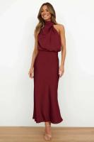 Elegante Vestido de Satén de Seda de Verano de Alta Gama Vestido Largo Sin Mangas para Mujeres - details 42