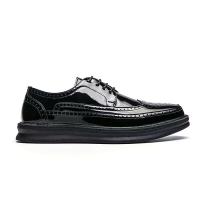 A02 Zapatos de vestir blancos de cuero lacado duradero para boda formal con patrón de suela gruesa Oxford - details 3