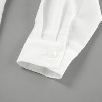 Otoño Invierno nueva camisa elegante de manga francesa ceñida a la cintura con sentido del diseño y vestido largo de moda con abertura - details 21