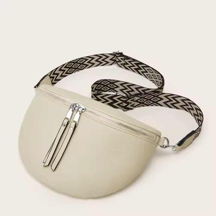 Bolso Cruzado Elegante y Sencillo para Mujer 2025 Bolso de Pecho Ancho con Correa de Viento - 1