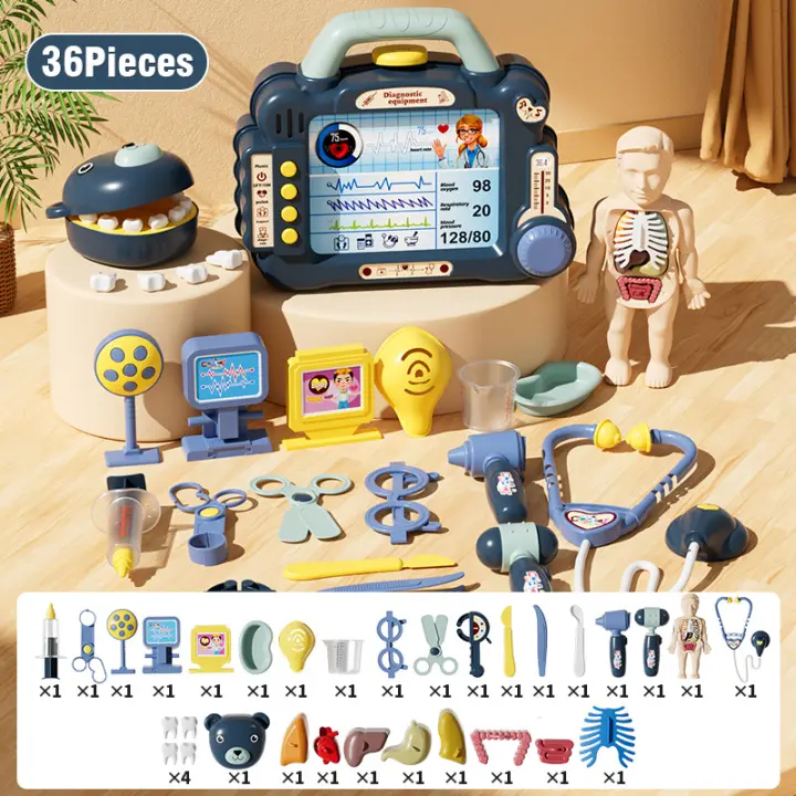 Juego de rol de simulación para niñas, Kit médico de accesorios de Hospital, estuche de herramientas de enfermera, paquete de juguetes de Doctor, juego de regalo para niños - 1