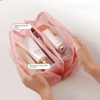 Bolsa de cosméticos de malla de Color sólido, organizador de cosméticos transparente y ligero, bolsa de almacenamiento de artículos de tocador de mano para teléfonos móviles - details 12