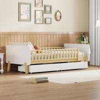 Cama infantil con 2 cajones, cama individual de madera maciza con somier (90 x 190 cm (blanco) - details 3