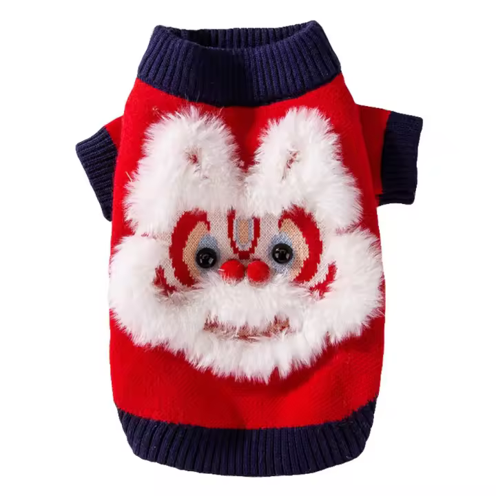 Chaleco de invierno para gato, suéter Kylin para mascota encantadora, ropa para cachorros con dibujos animados en 3D, prendas de punto, chaleco cálido con forma de gato Kirin, accesorios para fotos - 1