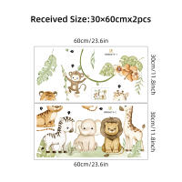 Pegatinas De Pared Para Habitación Infantil Animales De La Selva Africana Dibujos Animados Decoración Para Dormitorio Y Sala De Estar PVC - details 7