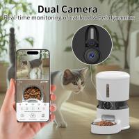 Comedero automático para gatos con 2 cámaras 1080P HD con visión nocturna Dispensador de comida para mascotas Voz y audio bidireccionales Perro WiFi inteligente Comedero para perros y gatos Programación programable Comedero lento Tazón blanco - details 3