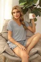 Pijama de verano de manga corta para mujer, conjunto de algodón, talla grande, ropa para dormir - details 4