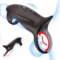 Anillo sexual controlado por aplicación para hombres, 10 fundas vibratorias, vibrador de punto G, parejas, juguetes para adultos, juegos 18+ - details 1
