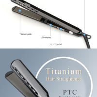 Plancha de pelo profesional, plancha plana con pantalla LED, plancha alisadora de pelo de titanio - details 3