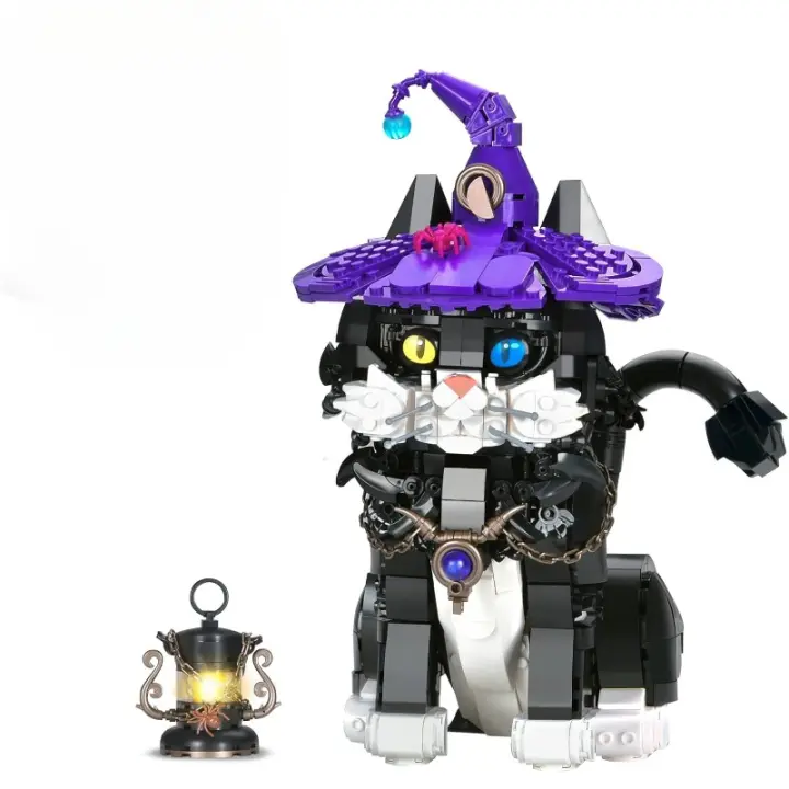 Juego de construcción de gato mágico de Harry Potter para adultos, juguete creativo de modelo coleccionable de animales para decoración del hogar y la Oficina, regalo para niños y niñas mayores de 8 años (1128 piezas) - 1