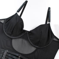 Nueva lencería erótica banda empalme guantes ajustados conjunto de tres piezas camisón camisón ropa interior sexy lencería erótica para mujeres - details 18