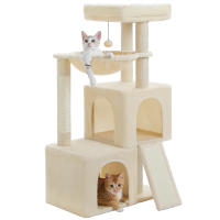 PAWZ Road Árbol para gatos de varios niveles con 2 acogedores condominios, hamaca, almohadilla rascadora para gatos, gran torre para gatos, poste rascador para gatos de interior, casa para gatos, juguetes para gatos - details 14