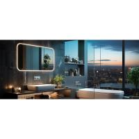 MIQU Espejo de baño de 70 x 50 cm, espejo de pared grande, sin iluminación, rectangular con marco de metal negro, espejo decorativo para baño, salón, aseo, pasillo K - details 7
