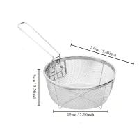 Cesta para freír profunda de acero inoxidable con mango largo, colador multifuncional para freidora, fácil de limpiar, cesta desmontable para freidora, cocina - details 7