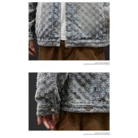 Chaqueta vaquera holgada informal de estilo americano para parejas, prendas de vestir exteriores con diseño de estampado Vintage a juego, colección de moda de otoño para hombres - details 6