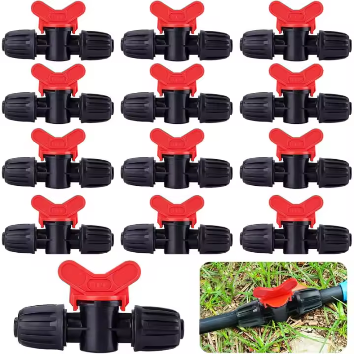 Interruptor de Riego por Goteo de Válvula 20 Piezas de Tubo de Riego de PE Accesorios de 16mm - 1
