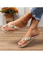 Tendencia de moda femenina, antideslizante, resistente al desgaste, suela suave y cómoda, sandalias planas de estilo étnico. - details 1
