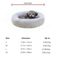 Cama redonda de Donut para perro y gato, cojín lavable, Ultra suave, cálido, para invierno, envío directo - details 2