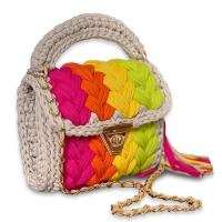 Bolsos de mano tejidos a mano para mujer, bolsos coloridos, bolsos cruzados con cadena, a la moda - details 4