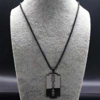 Colgante de Afeitadora Gótica de Acero Inoxidable Cadena de Hombre Negro Grunge y2k Emo - details 2