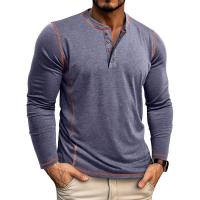 Sudadera de hombre Camiseta de manga larga de hombre Camisa Henley de hombre Top de cuatro botones - details 1