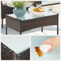 Conjunto de Muebles de Jardín, Muebles de Patio de Ratán, Muebles de Mimbre de PE para el Patio, Marrón y Topo - details 6