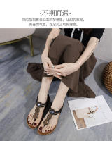 Sandalias de nuevo estilo con diamantes de imitación, cómodas, de punta redonda, para vacaciones en la playa, zapatos planos de talla grande - details 37