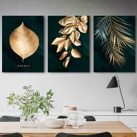 Cuadro de Paisaje Natural 3PCS en Lienzo con Marco Floral Abstracto Hojas Póster Nórdico para Sala de Estar Decoración del Hogar Imagen de Pared Estilo Luz y Decoración - details 10
