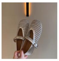 Sandalias Romanas con Talón de Una Palabra Tejido Zapatos Planos de Cabeza Redonda para Mujer 2025 - details 7