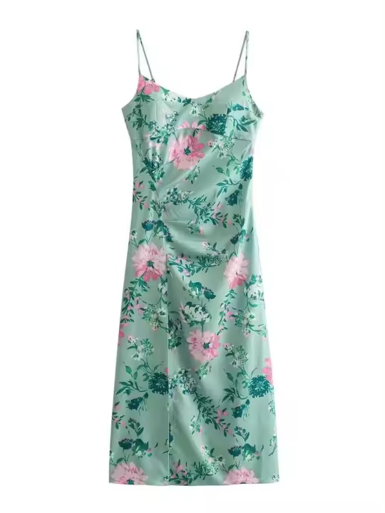 Vestido midi retro con estampado de temperamento para mujer, novedad de verano, estilo europeo y americano, 2025 - 1