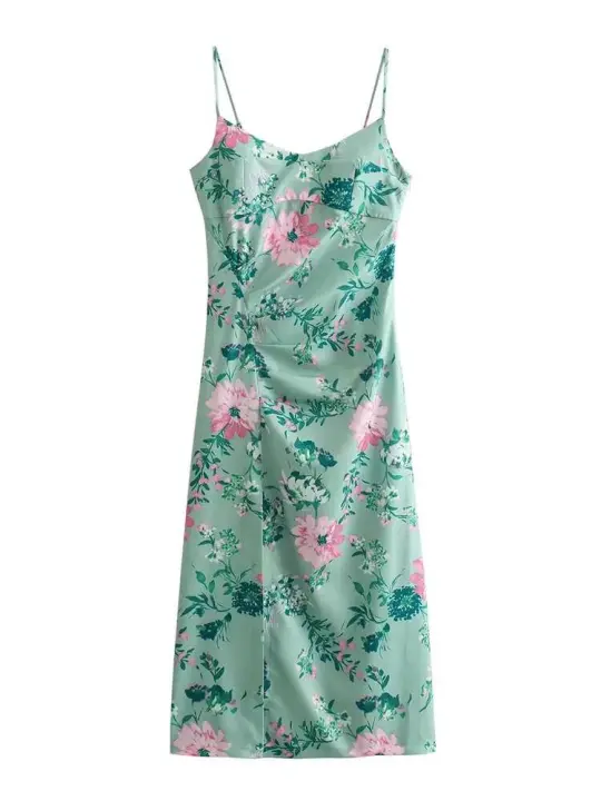 Vestido midi retro con estampado de temperamento para mujer, novedad de verano, estilo europeo y americano, 2025 - 1